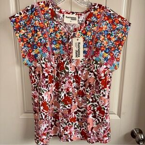 Savanna Jane Vibrant Floral Blouse - Multicolor